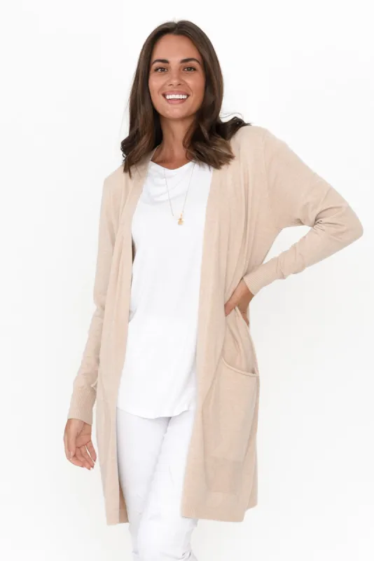 Mary Natural Pocket Cardigan sold by Blue Bungalow