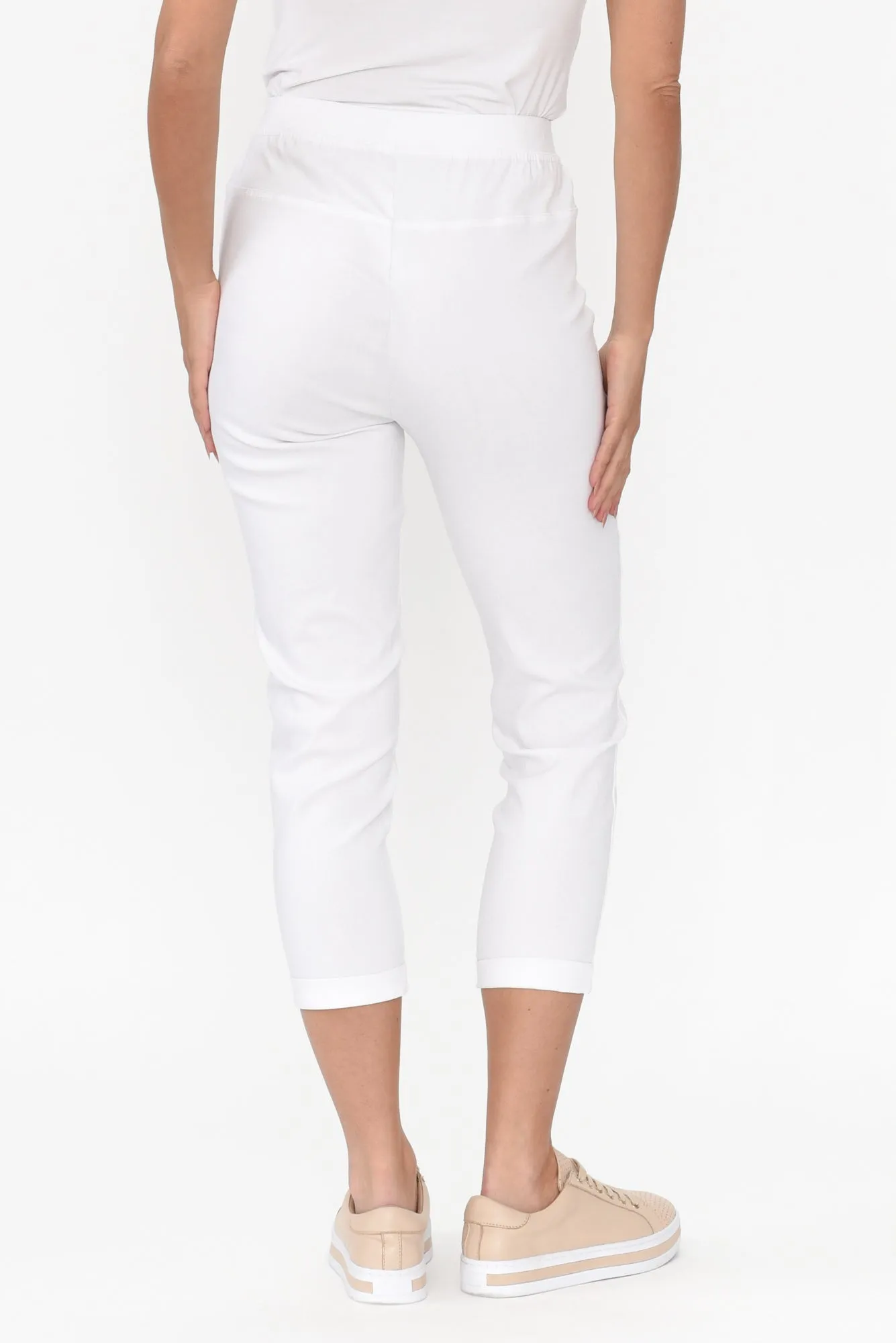 Jensen White Cotton Stretch Pants sold by Blue Bungalow product image thumbnail 5
