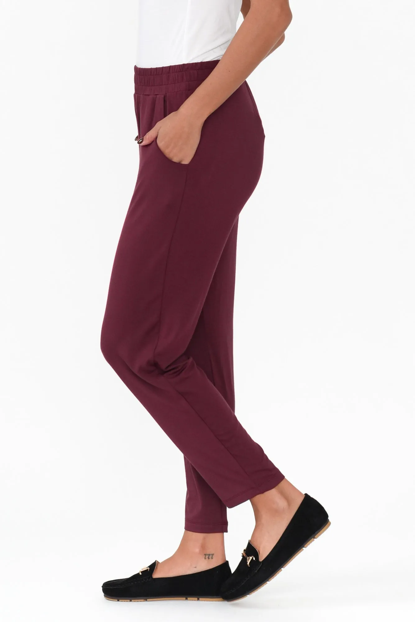 Percy Burgundy Bamboo Pocket Pants sold by Blue Bungalow product image thumbnail 4