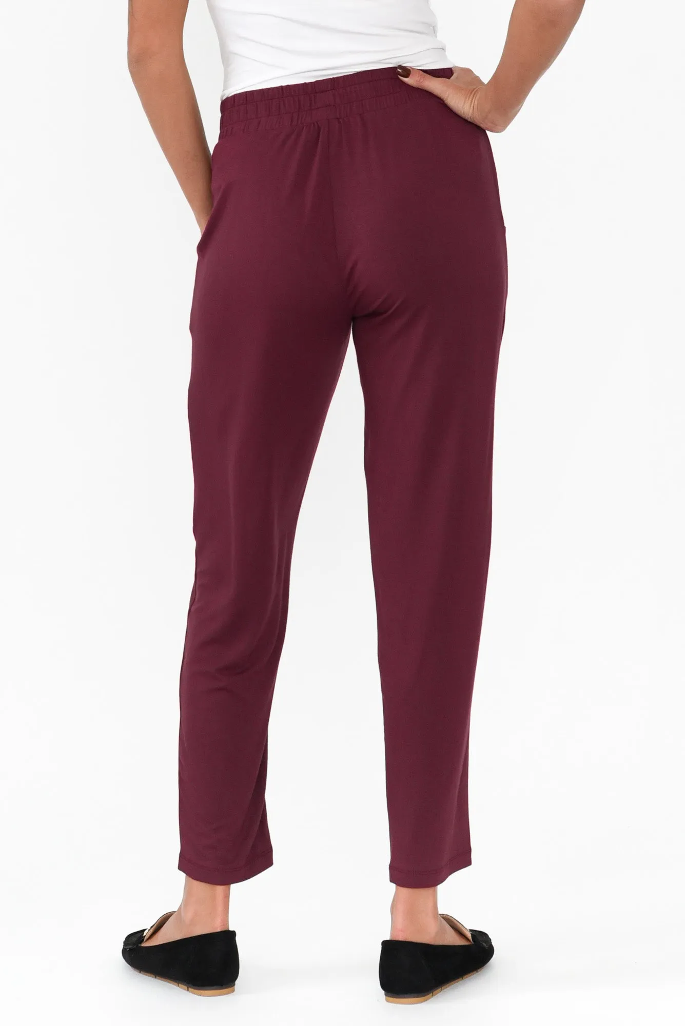 Percy Burgundy Bamboo Pocket Pants sold by Blue Bungalow product image thumbnail 5