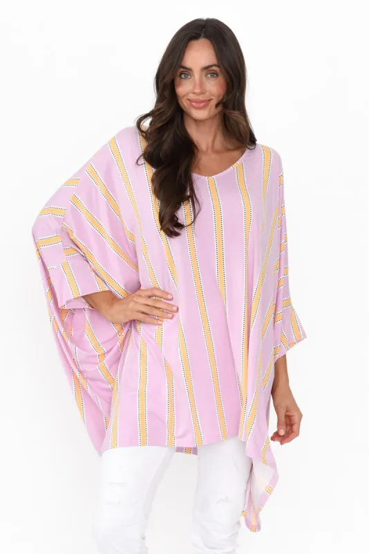 Pink Stripe Oversized Bamboo Drape Top sold by Blue Bungalow