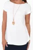 Pia White Bamboo Boatneck Tee sold by Blue Bungalow