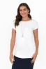Pia White Bamboo Boatneck Tee sold by Blue Bungalow
