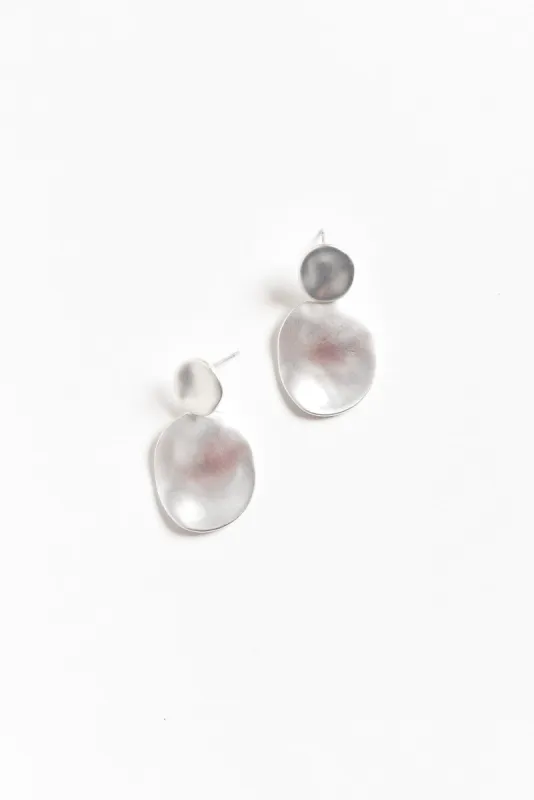 Ackley Silver Oval Earrings sold by Blue Bungalow
