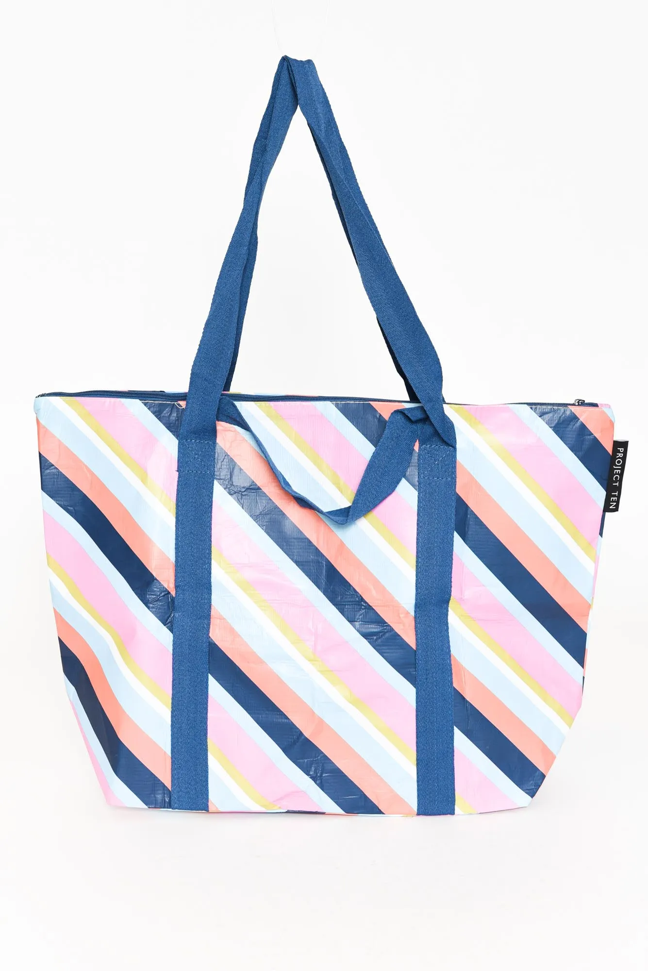 Cara Candy Stripe Zip Medium Tote sold by Blue Bungalow
