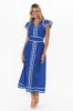 Panama Azure Blue Cotton Maxi Dress sold by Blue Bungalow