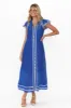 Panama Azure Blue Cotton Maxi Dress sold by Blue Bungalow