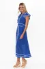 Panama Azure Blue Cotton Maxi Dress sold by Blue Bungalow