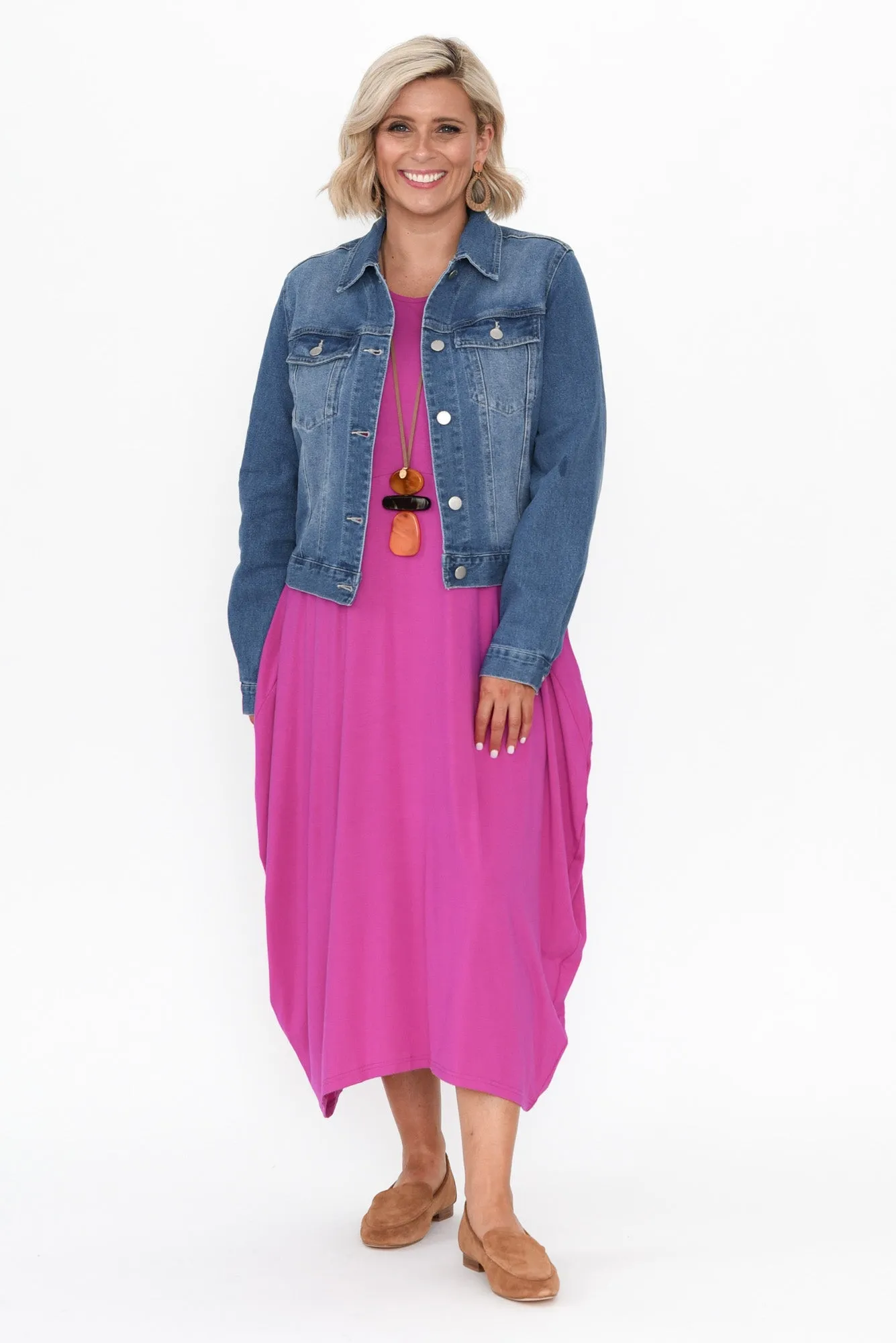 Alviva Magenta Bamboo Dress sold by Blue Bungalow product image thumbnail 2