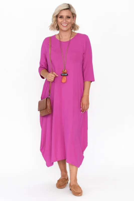 Alviva Magenta Bamboo Dress sold by Blue Bungalow