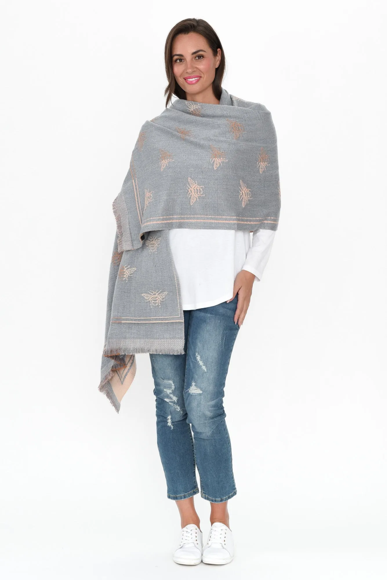 Harna Steel Bee Scarf sold by Blue Bungalow product image thumbnail 4