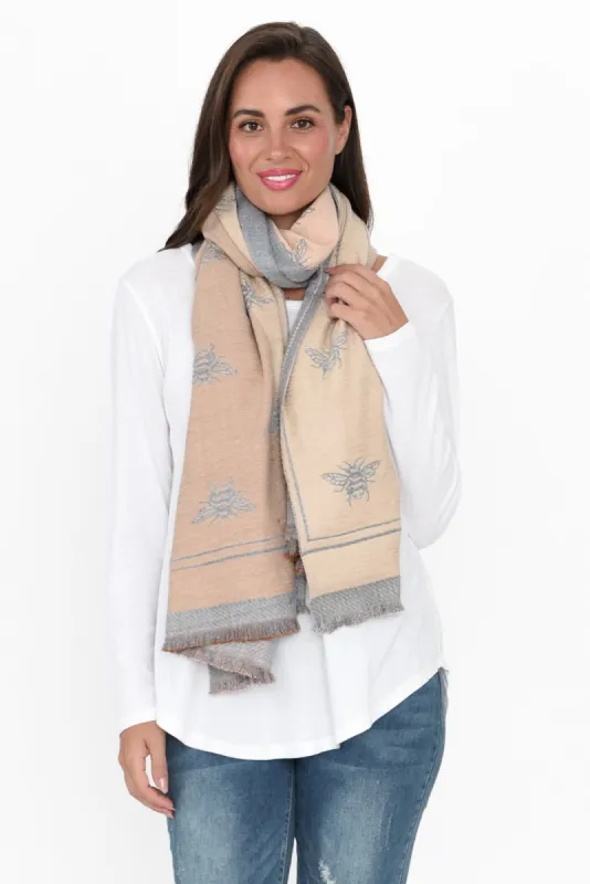 Harna Steel Bee Scarf sold by Blue Bungalow