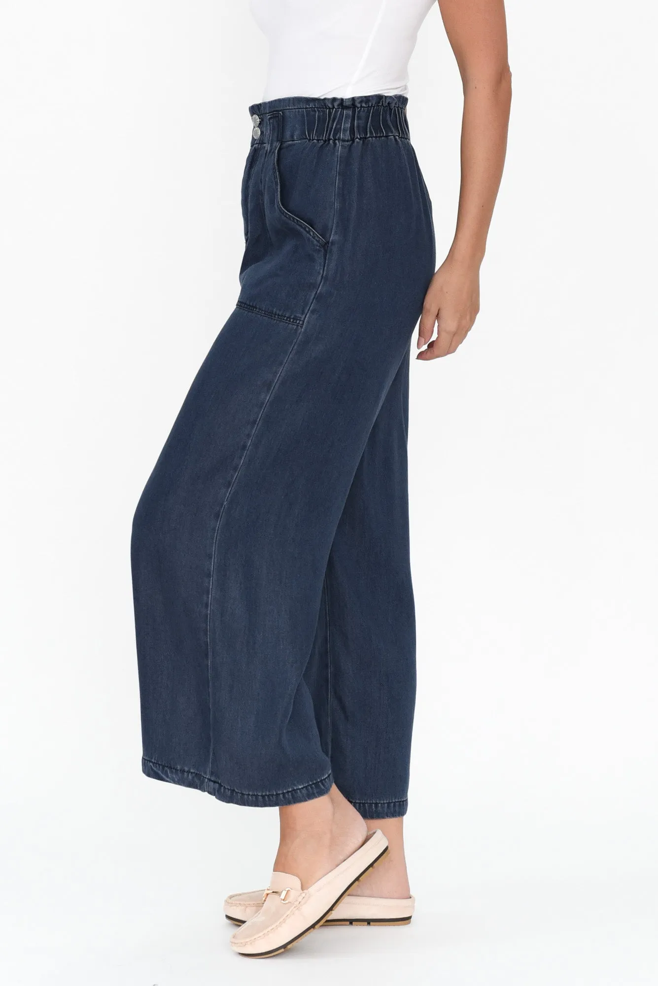 Lexton Dark Denim Wide Leg Pants sold by Blue Bungalow product image thumbnail 3