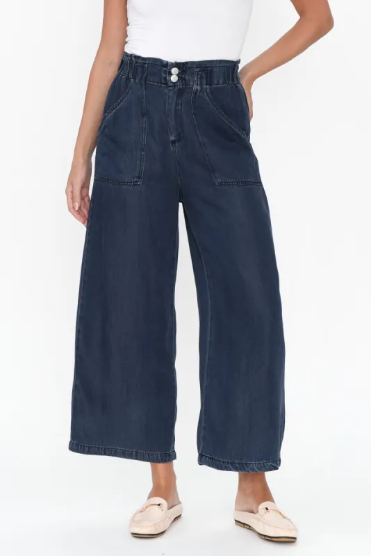 Lexton Dark Denim Wide Leg Pants sold by Blue Bungalow