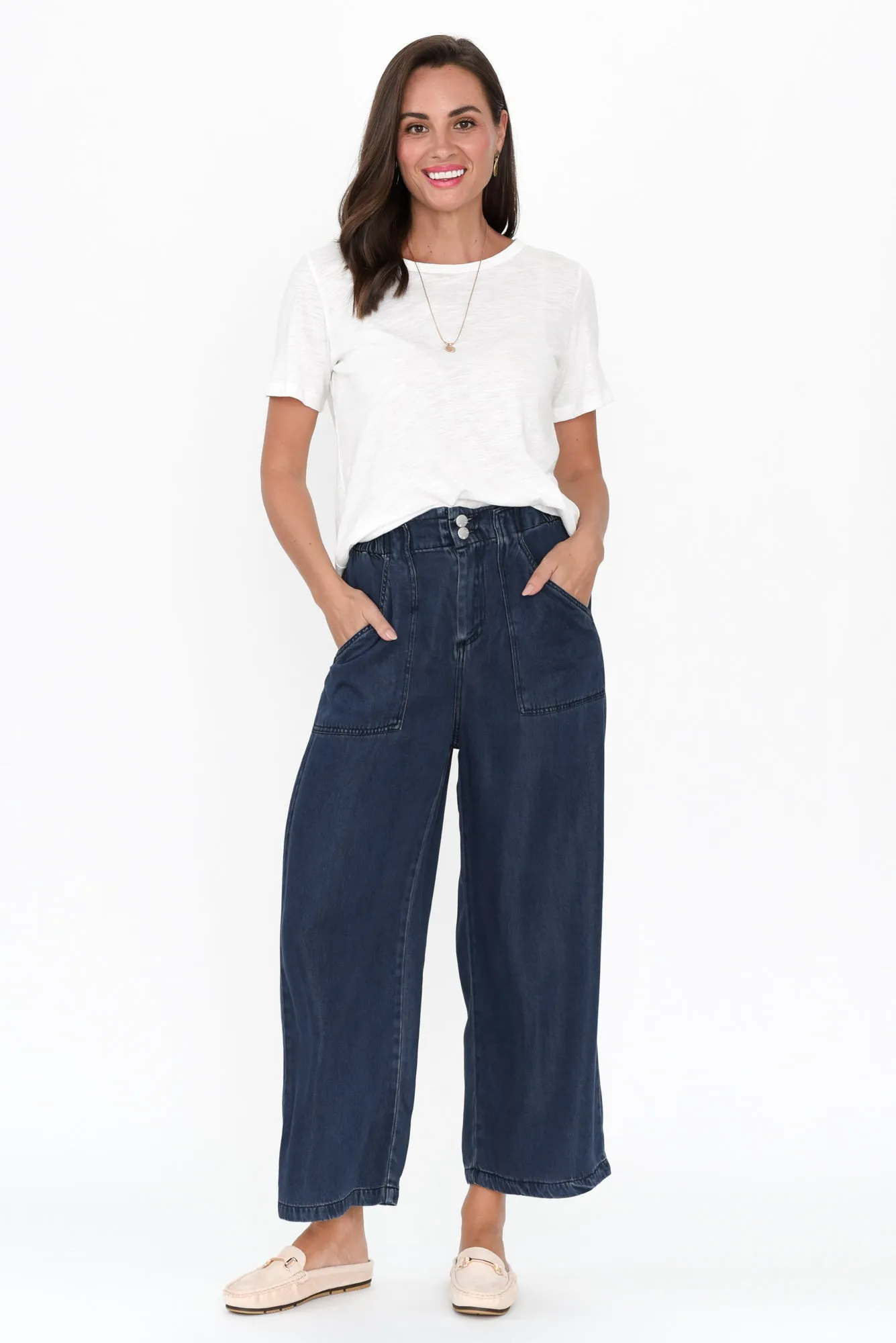 Lexton Dark Denim Wide Leg Pants sold by Blue Bungalow product image thumbnail 2