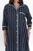 Robyn Navy Stripe Cotton Shirt Dress sold by Blue Bungalow