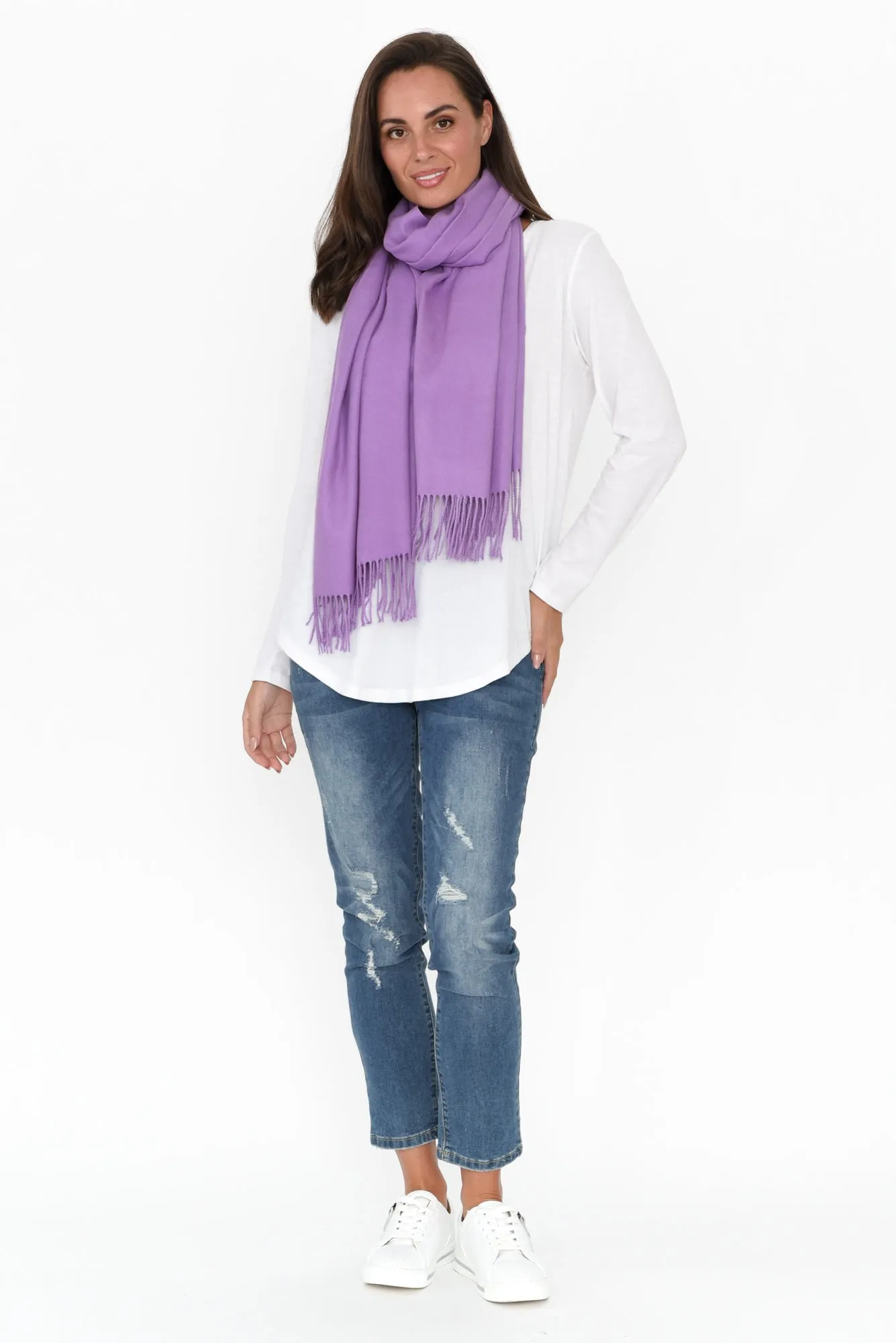 Heta Purple Cotton Pashmina Scarf sold by Blue Bungalow product image thumbnail 3
