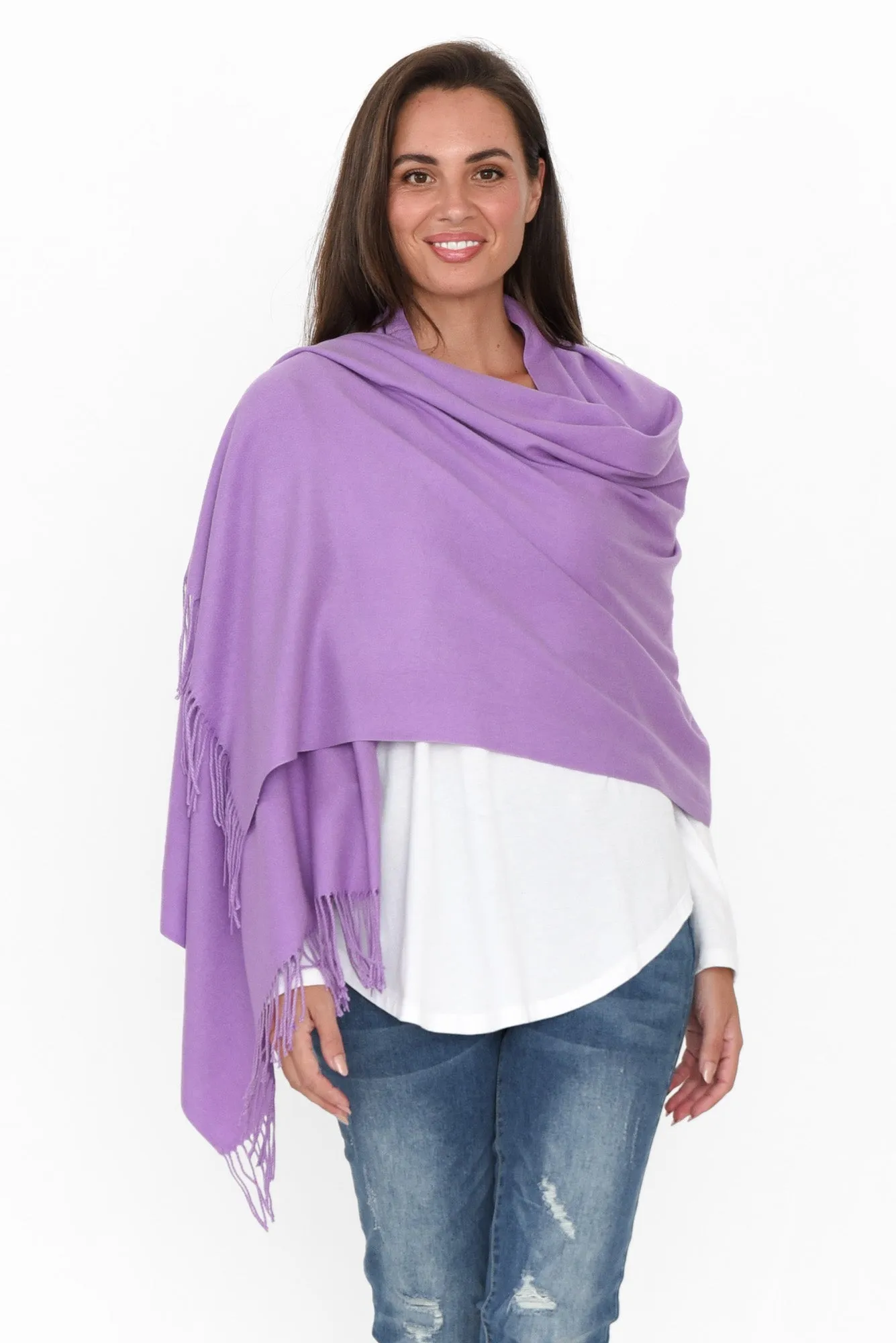 Heta Purple Cotton Pashmina Scarf sold by Blue Bungalow