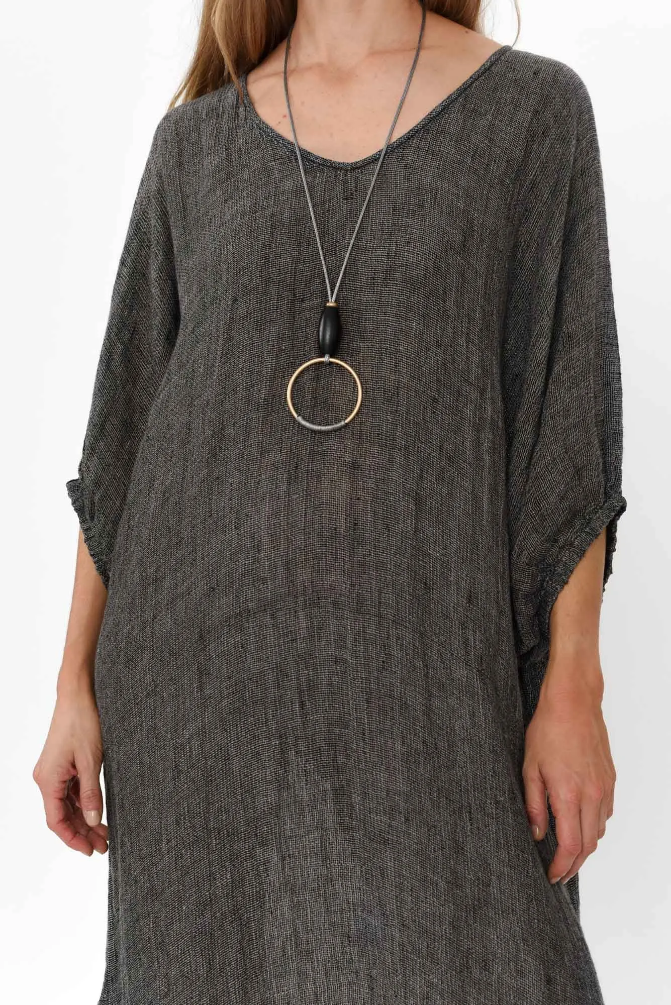 Marcel Charcoal Linen Dress sold by Blue Bungalow product image thumbnail 3