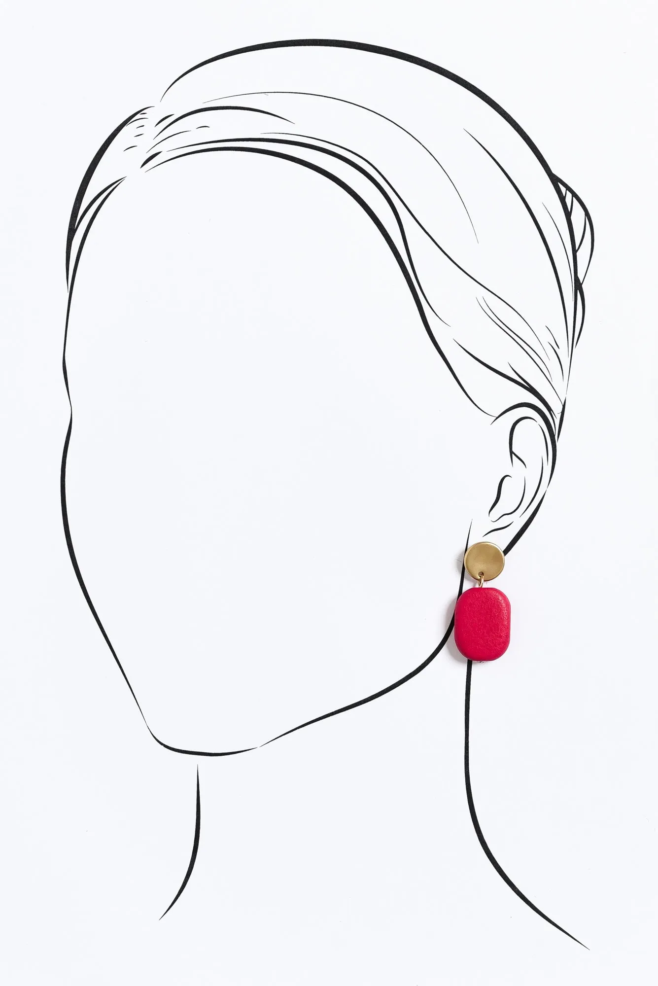 Ariel Fuchsia Rectangle Drop Earrings sold by Blue Bungalow product image thumbnail 2