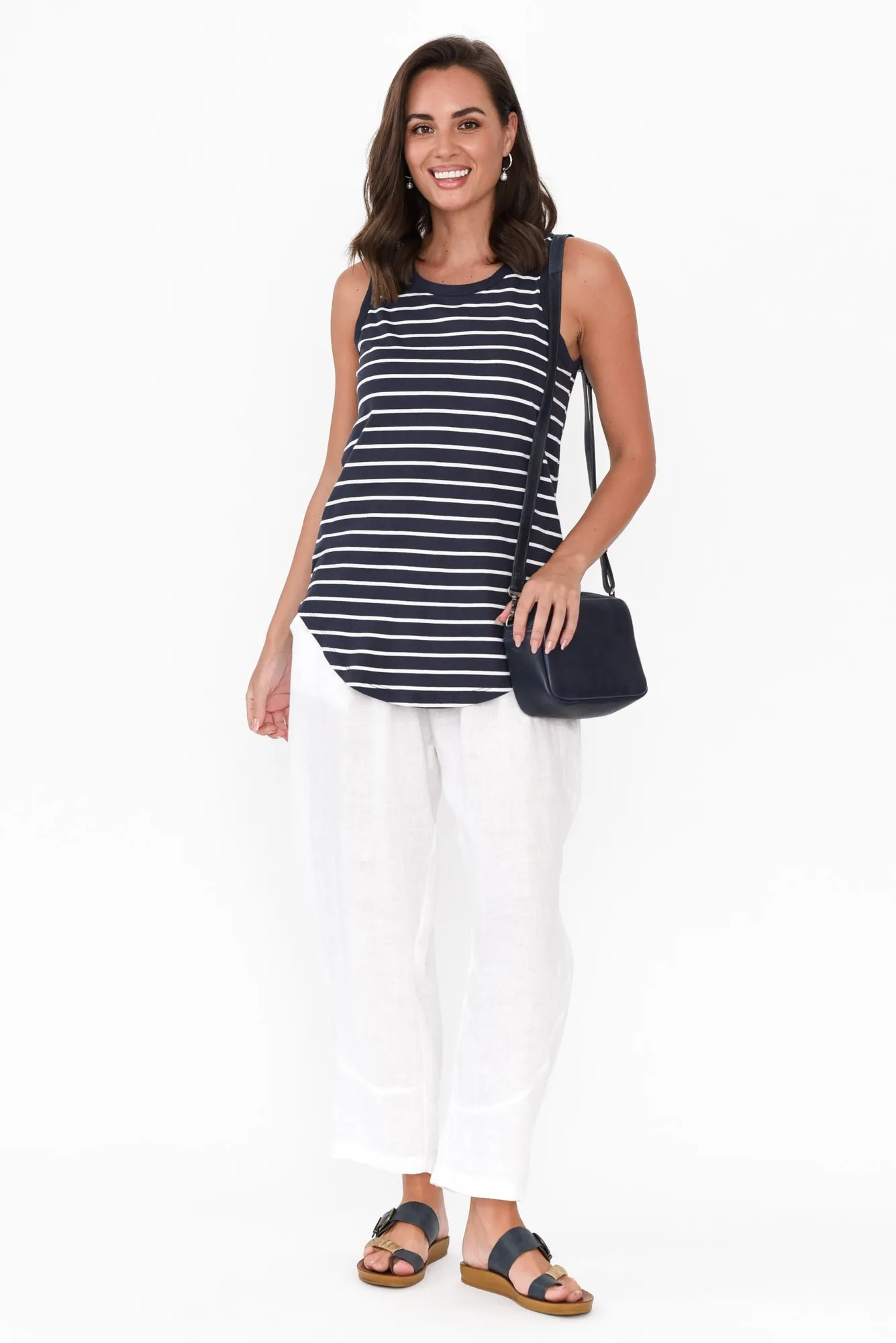 Keira Midnight Stripe Cotton Tank sold by Blue Bungalow product image thumbnail 2
