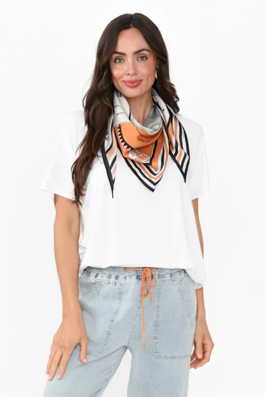 Soli Navy Horse Scarf sold by Blue Bungalow