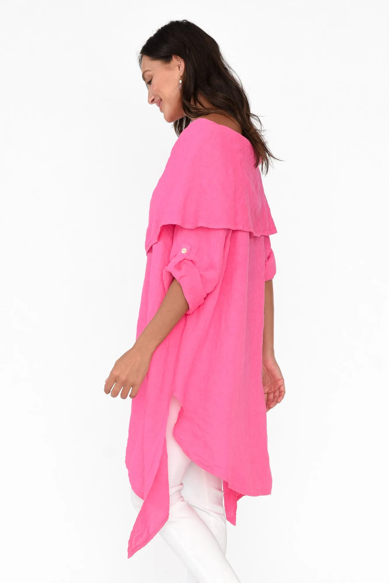 Grande Hot Pink Linen Tunic sold by Blue Bungalow product image thumbnail 3