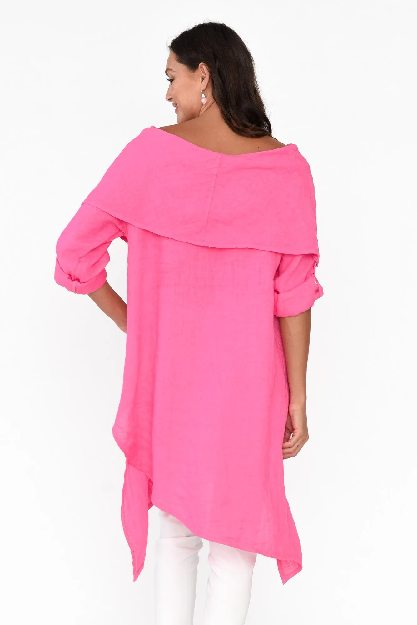 Grande Hot Pink Linen Tunic sold by Blue Bungalow product image thumbnail 4