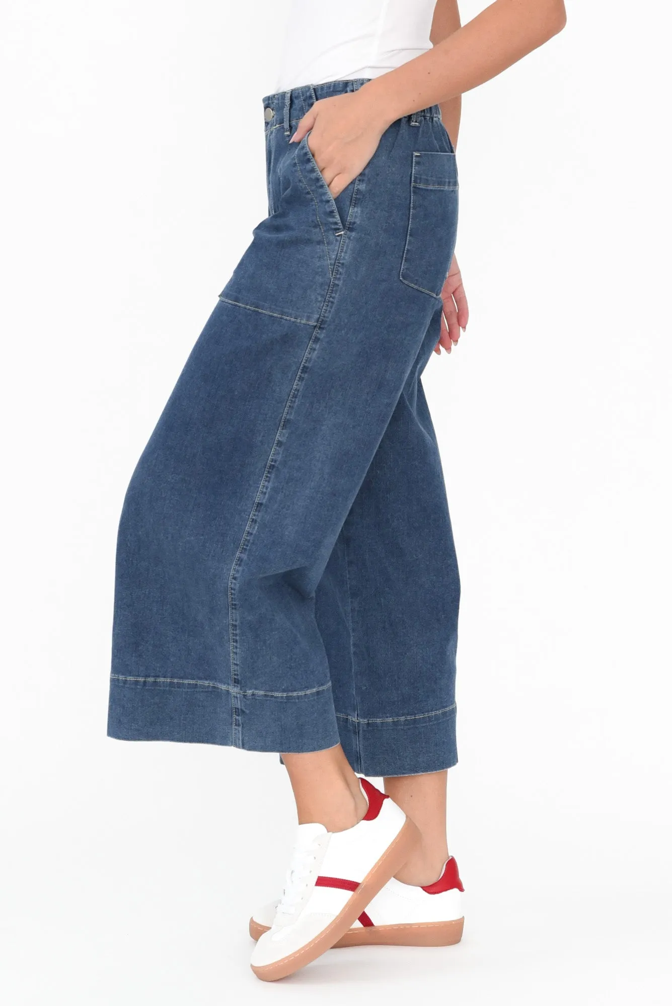 Narcisa Dark Blue Wide Leg Jeans sold by Blue Bungalow product image thumbnail 4