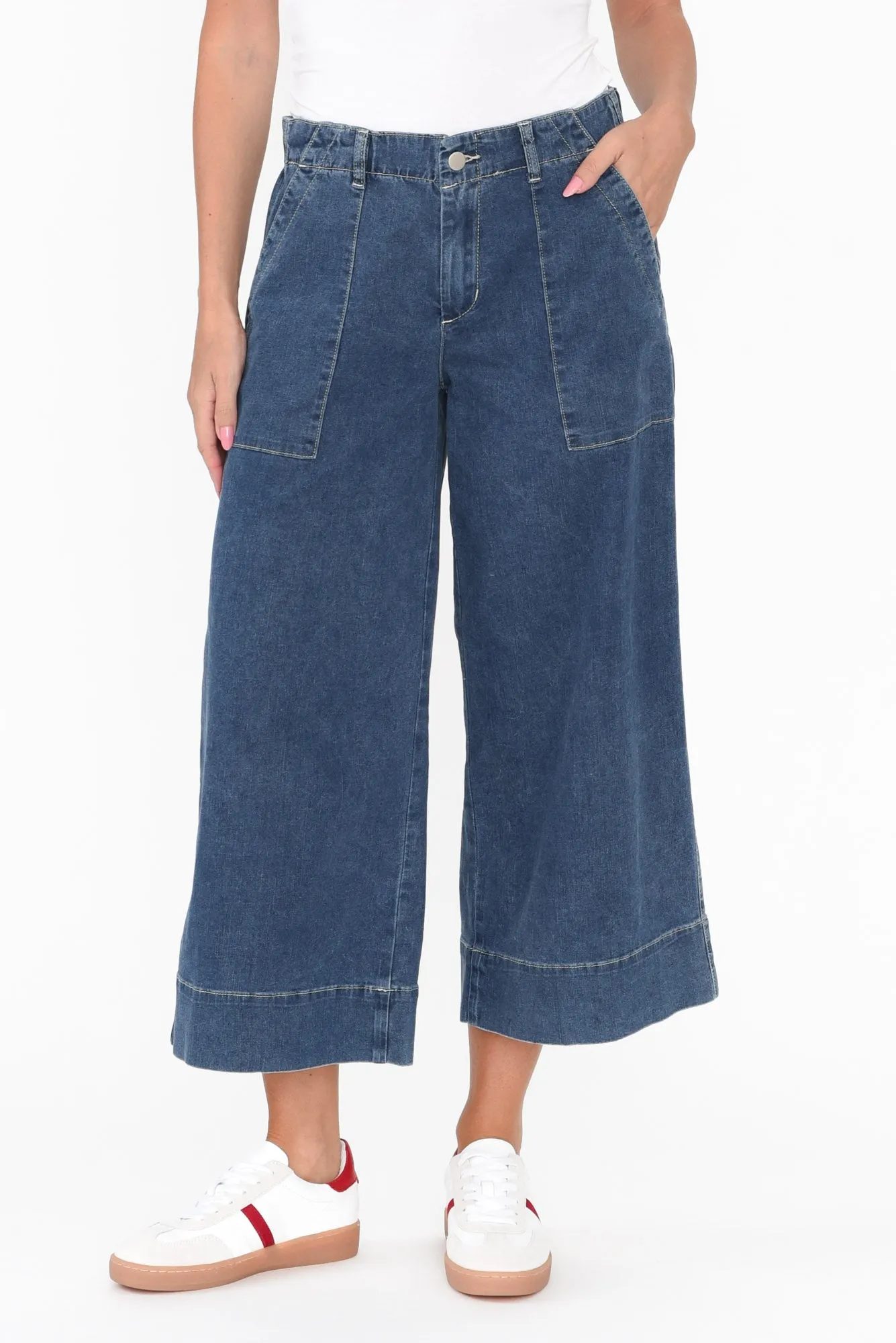 Narcisa Dark Blue Wide Leg Jeans sold by Blue Bungalow product image thumbnail 2