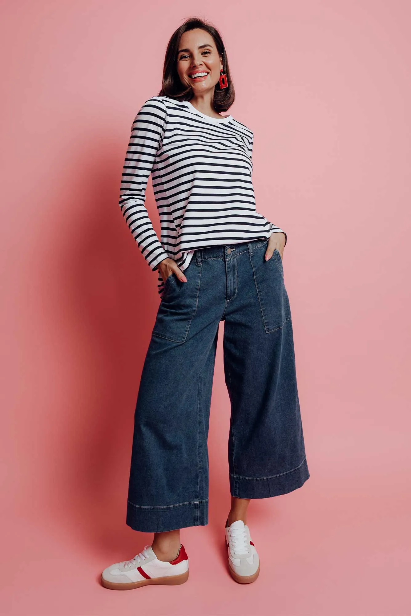 Narcisa Dark Blue Wide Leg Jeans sold by Blue Bungalow