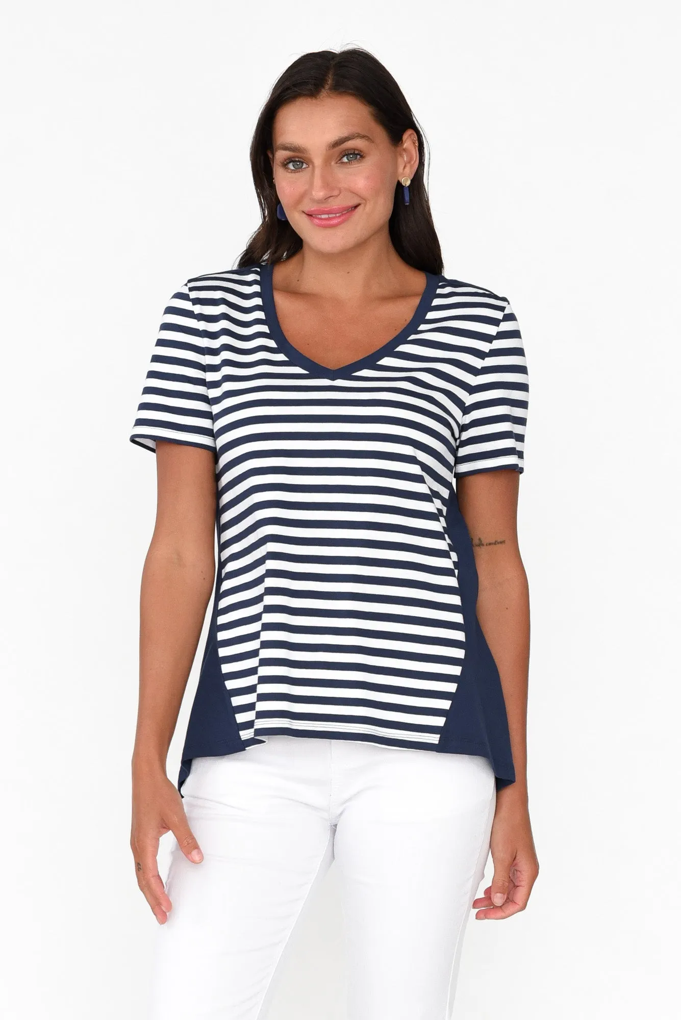 Luella Navy Stripe Cotton Tee sold by Blue Bungalow product image thumbnail 2