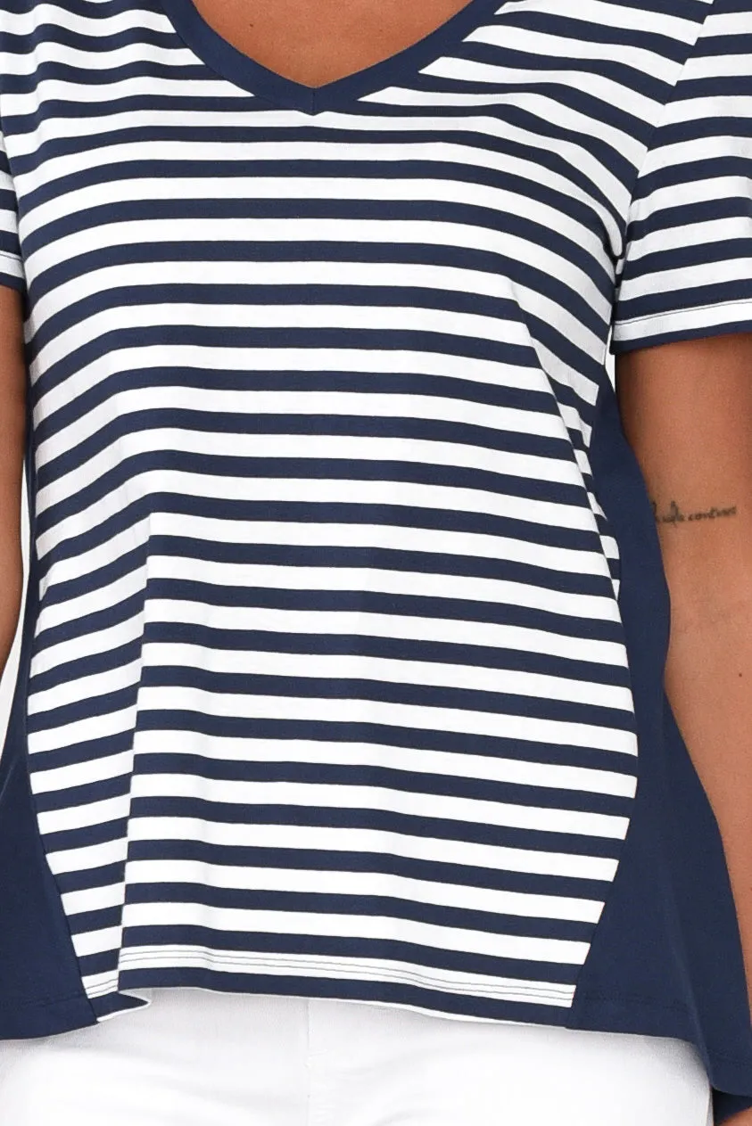Luella Navy Stripe Cotton Tee sold by Blue Bungalow product image thumbnail 4