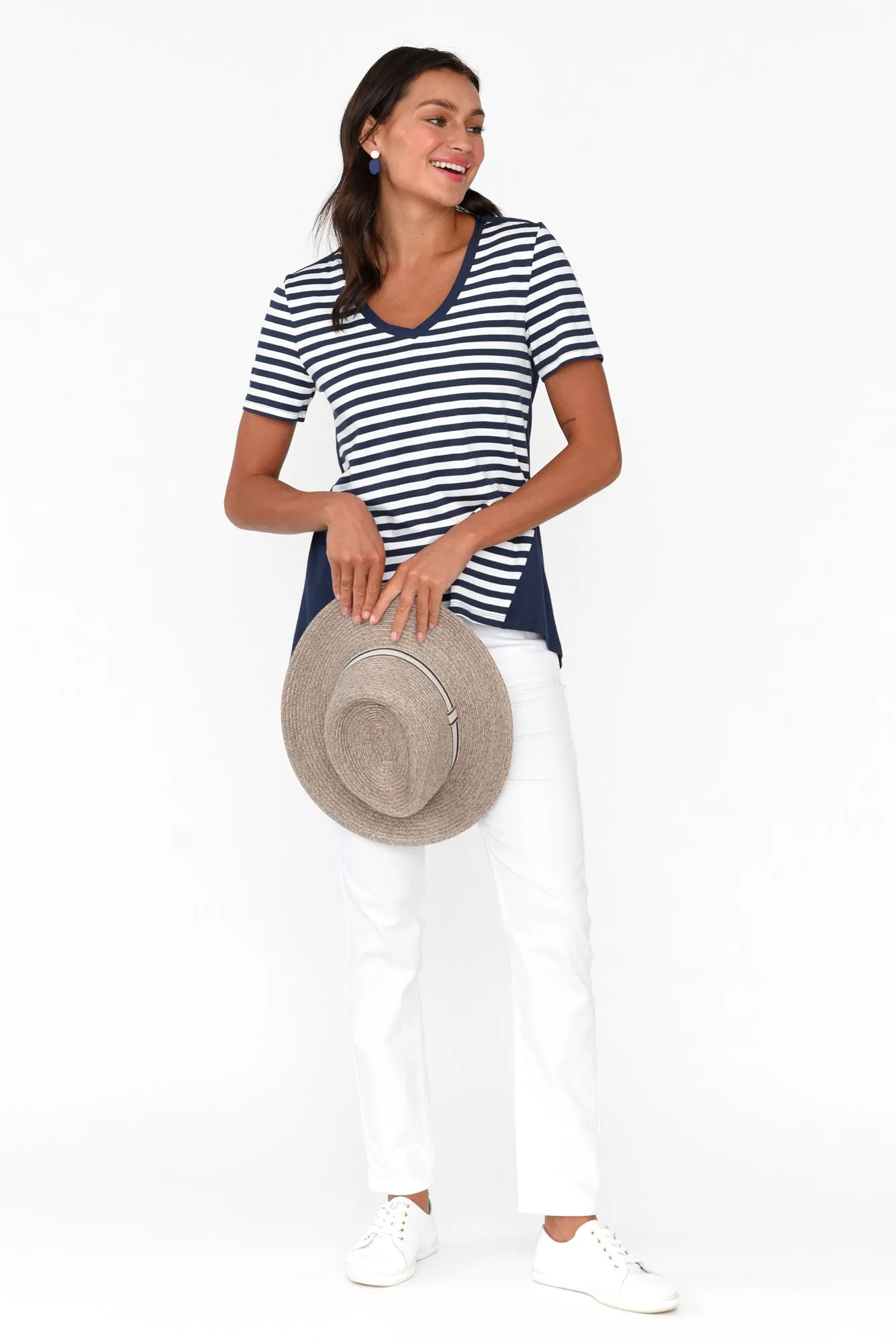 Luella Navy Stripe Cotton Tee sold by Blue Bungalow product image thumbnail 3