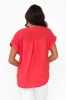 Dorian Red Linen Cotton Top sold by Blue Bungalow
