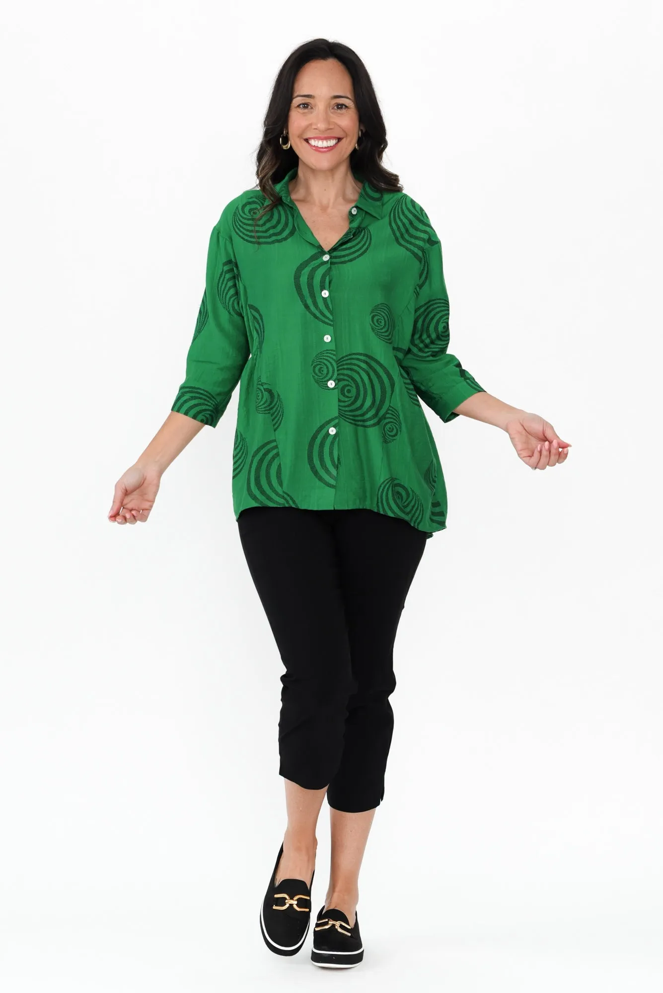 Fergus Green Circle Cotton Blend Shirt sold by Blue Bungalow product image thumbnail 2