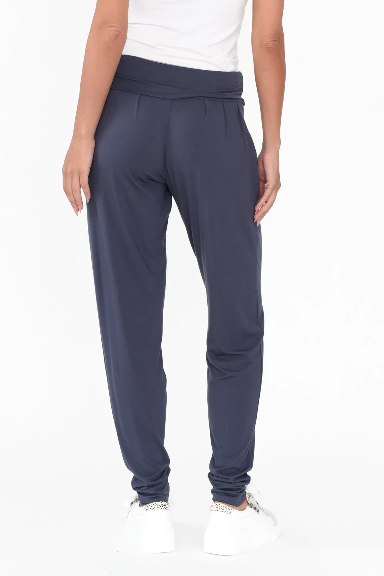 Deep Blue Bamboo Soft Slouch Pants sold by Blue Bungalow product image thumbnail 4