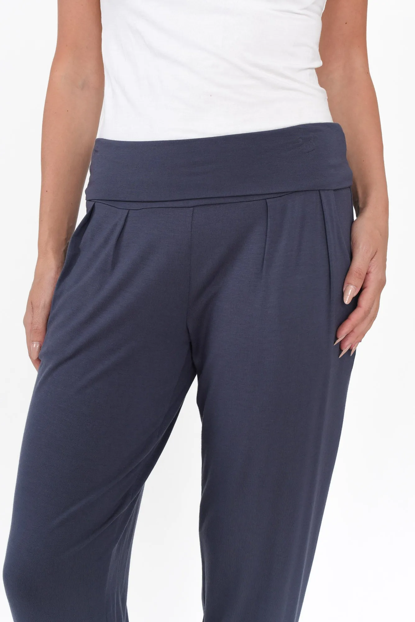 Deep Blue Bamboo Soft Slouch Pants sold by Blue Bungalow product image thumbnail 5