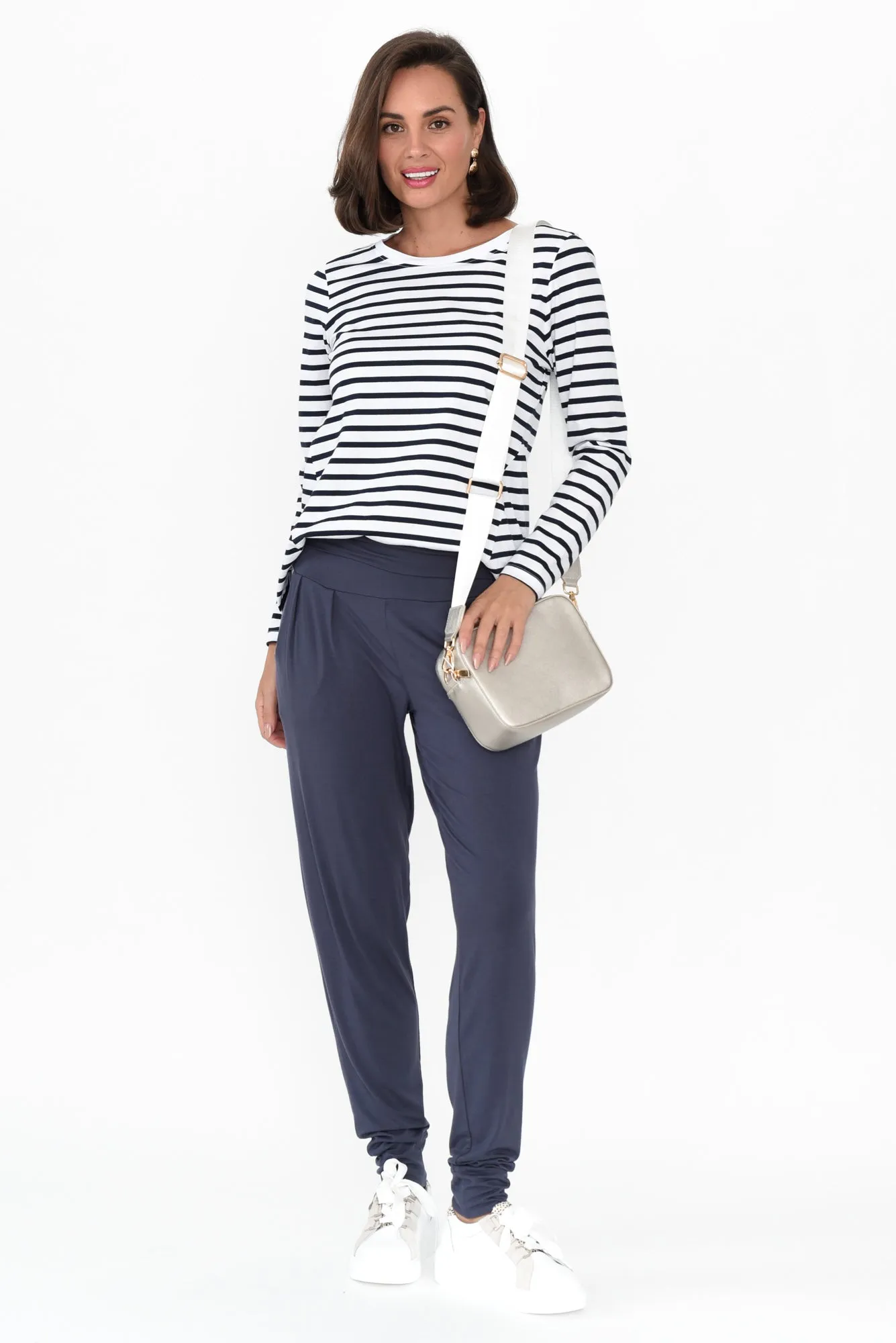 Deep Blue Bamboo Soft Slouch Pants sold by Blue Bungalow product image thumbnail 2