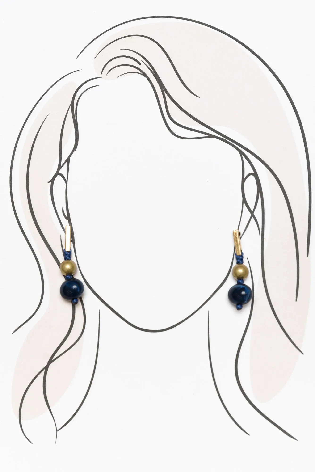 Zaria Blue Beaded Earrings sold by Blue Bungalow product image thumbnail 2