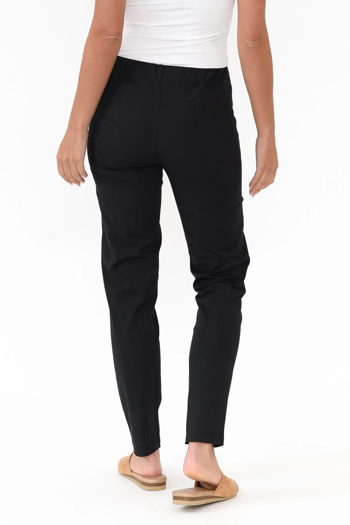 Devon Black Cotton Stretch Pants sold by Blue Bungalow product image thumbnail 5