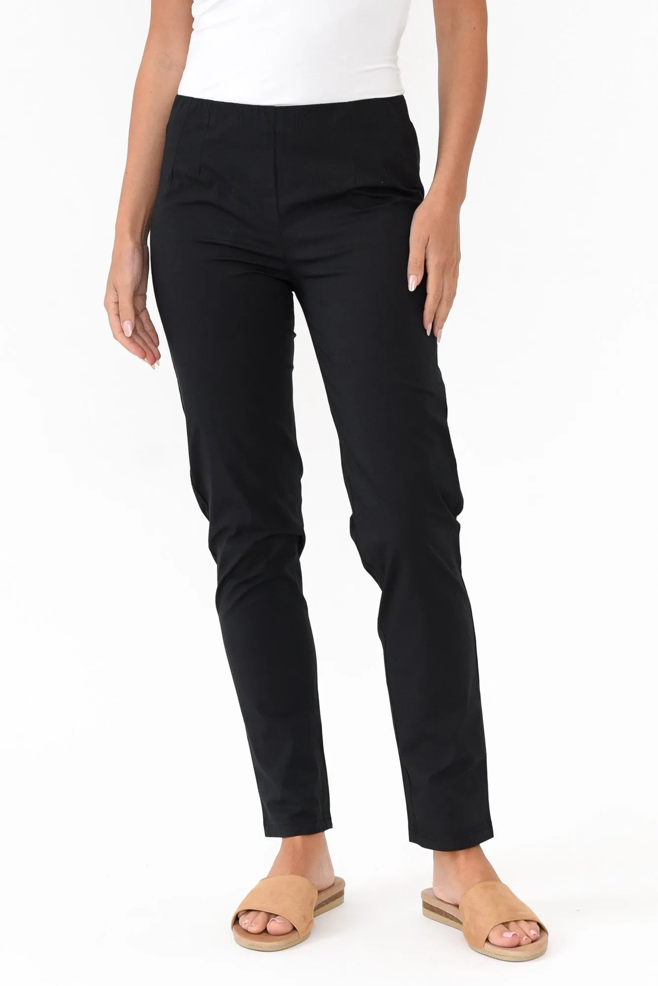 Devon Black Cotton Stretch Pants sold by Blue Bungalow