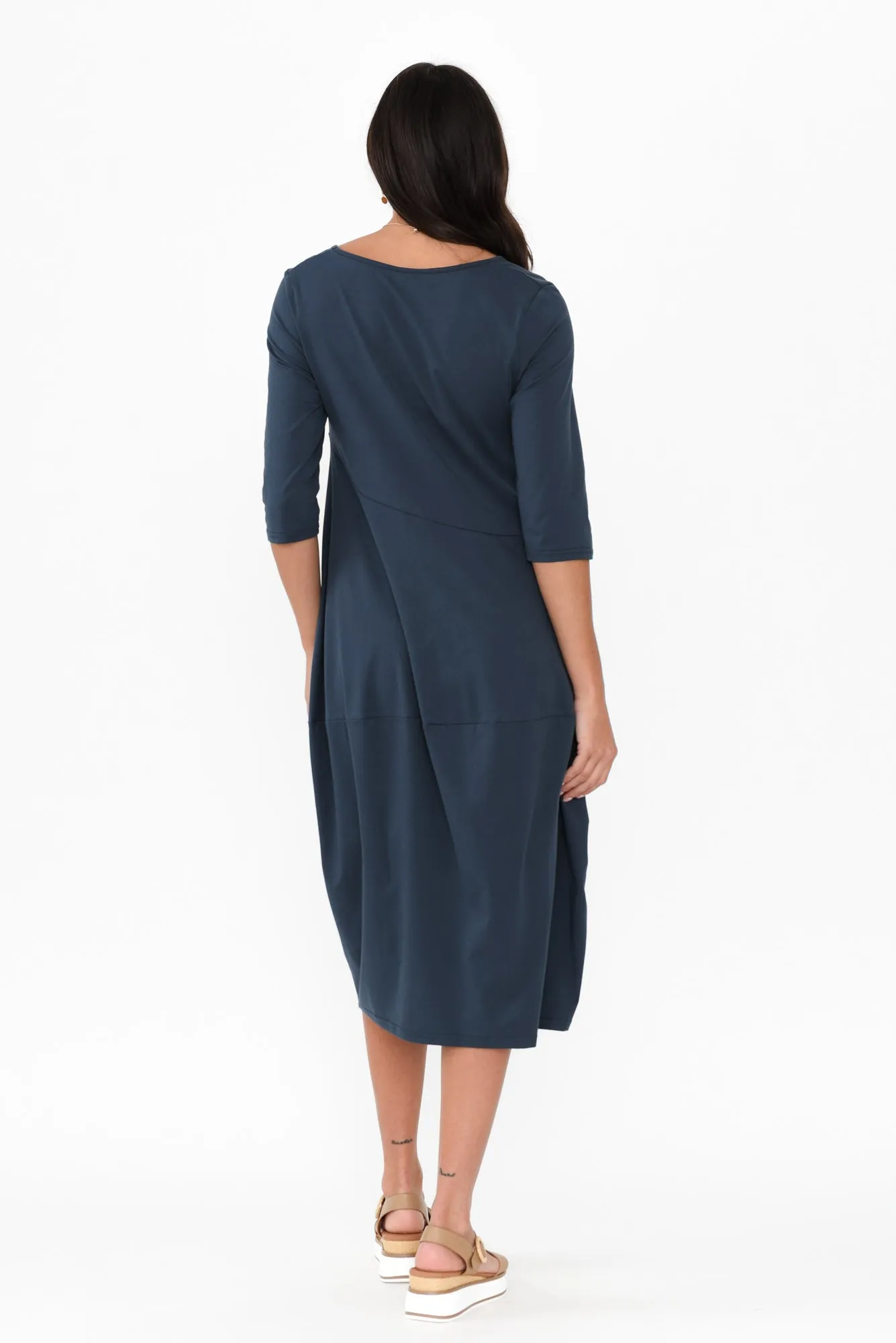 Shea Deep Teal Diagonal Seam Dress sold by Blue Bungalow product image thumbnail 4
