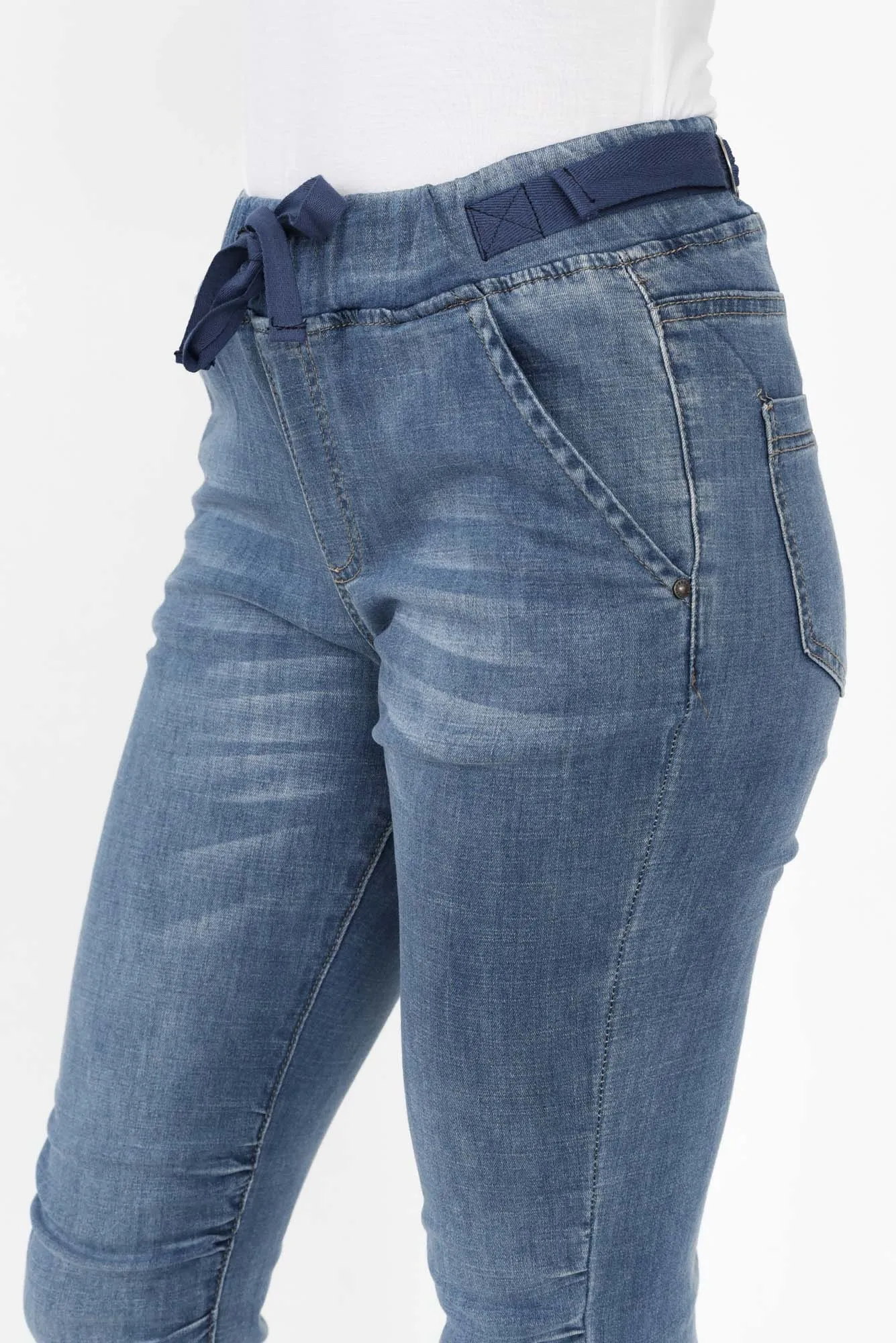 Arden Blue Denim Tie Jeans sold by Blue Bungalow product image thumbnail 5