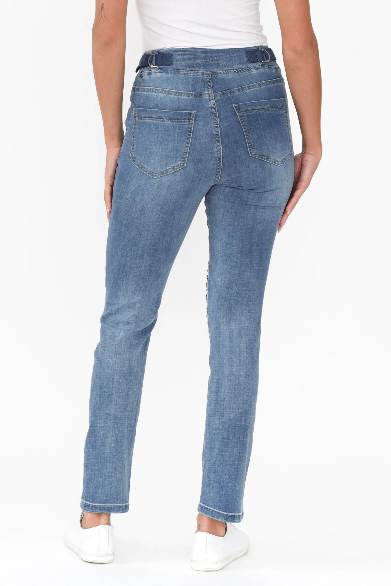 Arden Blue Denim Tie Jeans sold by Blue Bungalow product image thumbnail 4