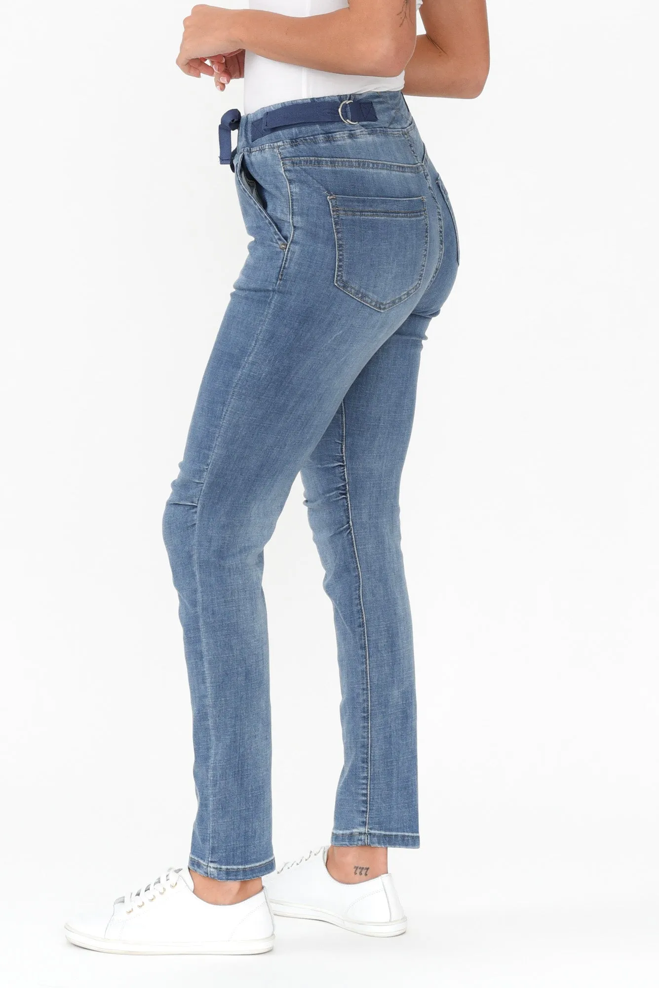 Arden Blue Denim Tie Jeans sold by Blue Bungalow product image thumbnail 3