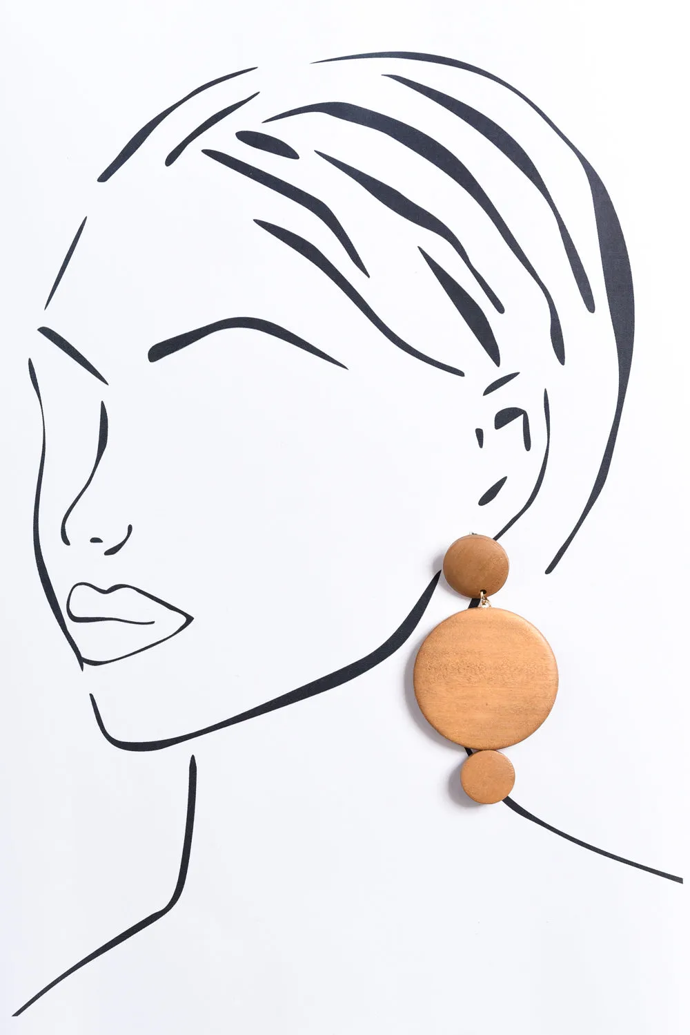 Bernice Natural Wood Circle Drop Earrings sold by Blue Bungalow product image thumbnail 2