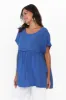 Elden Cobalt Linen Top sold by Blue Bungalow