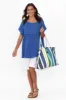 Elden Cobalt Linen Top sold by Blue Bungalow