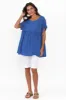 Elden Cobalt Linen Top sold by Blue Bungalow